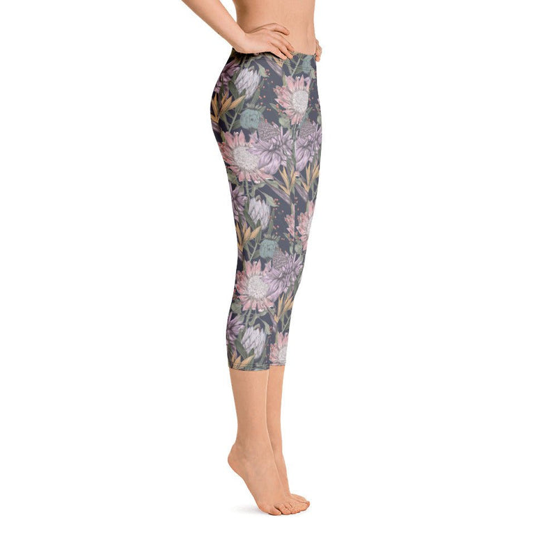 Flower Power Series | Multi Colored Floral Patterns | Women's Capri Leggings - Meraki Leggings