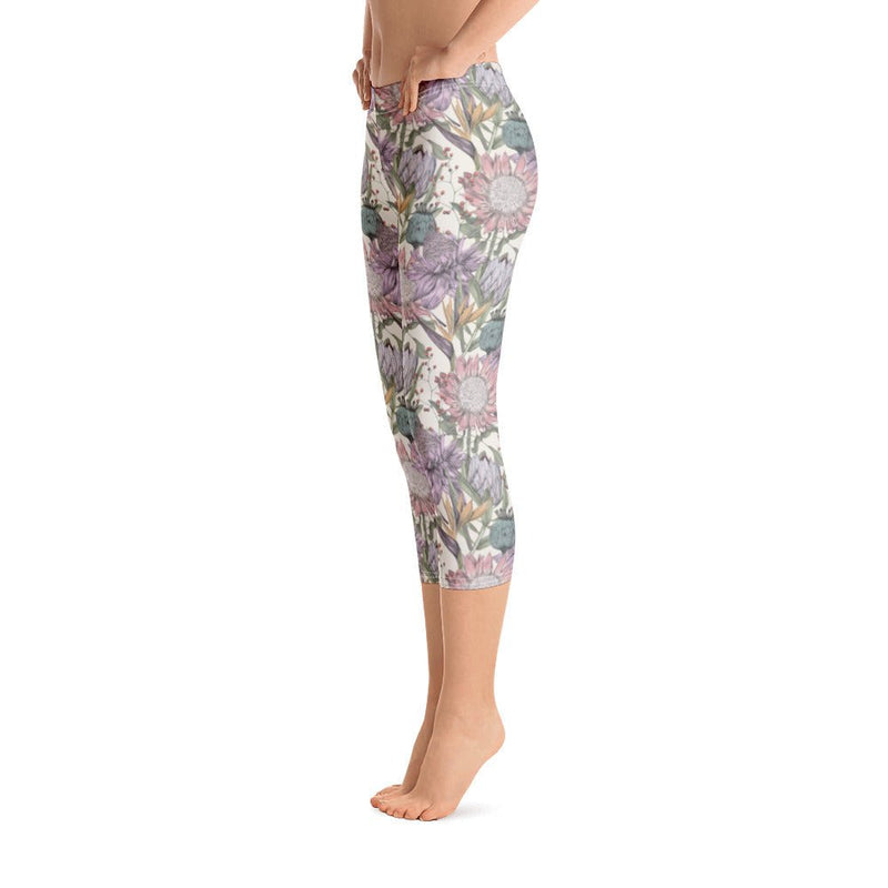 Flower Power Series | Multi Colored Floral Patterns | Women's Capri Leggings