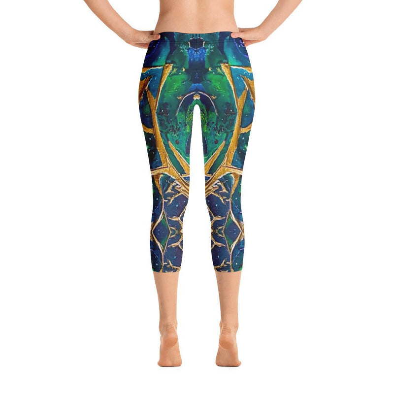 Space Oddity Collection | Multi Colored Capri Leggings | Colorful Cosmic Pattens | Free Shipping